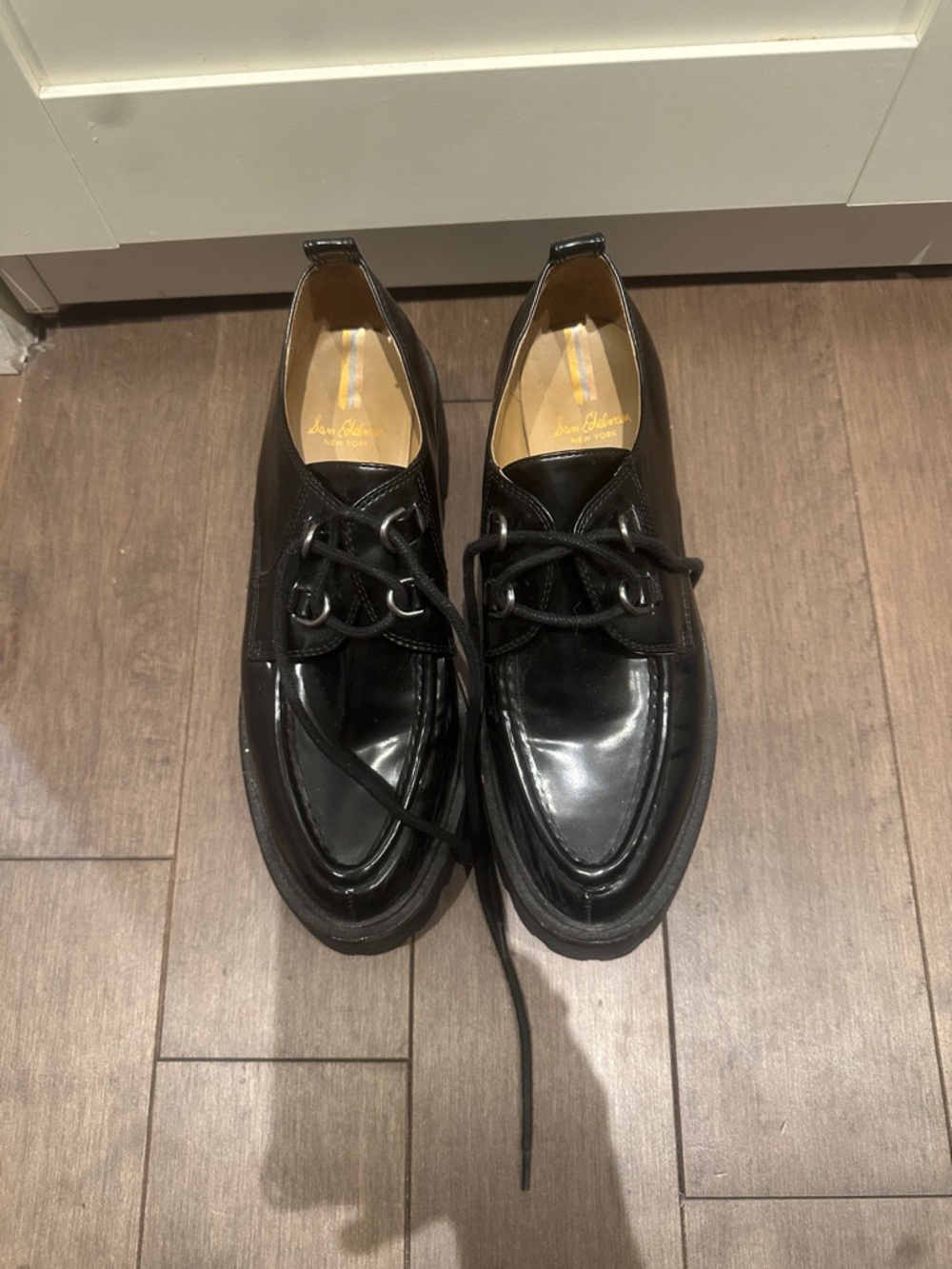 Sam Edelman Black Patent Leather Derby Oxfords